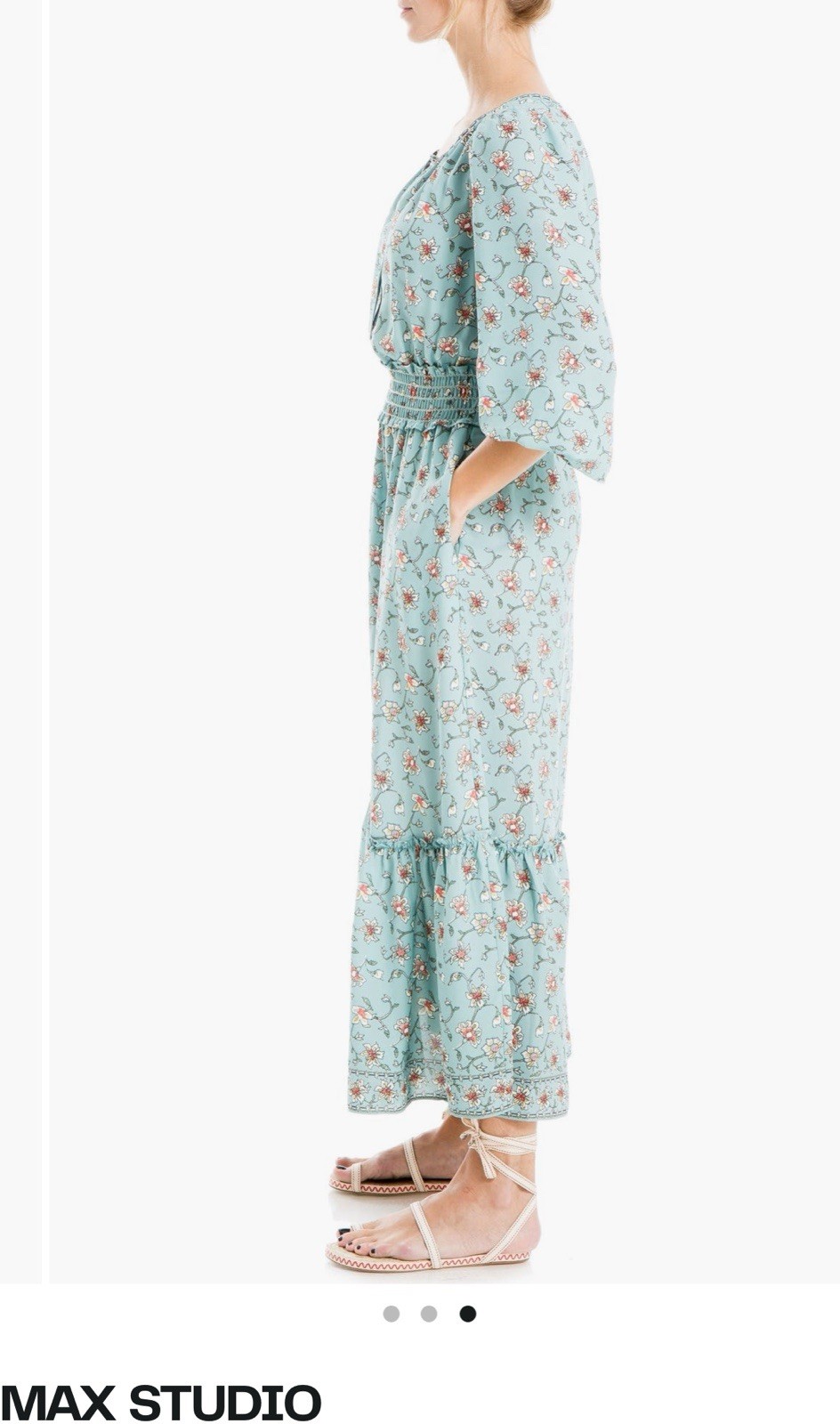 Women’s Max Studio Blue Flowered Patterned Smock … - image 5