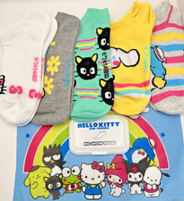 Hello Kitty   Friends 5 Pair No Show Socks Lot C MultiPattern Shoe Size 4-10