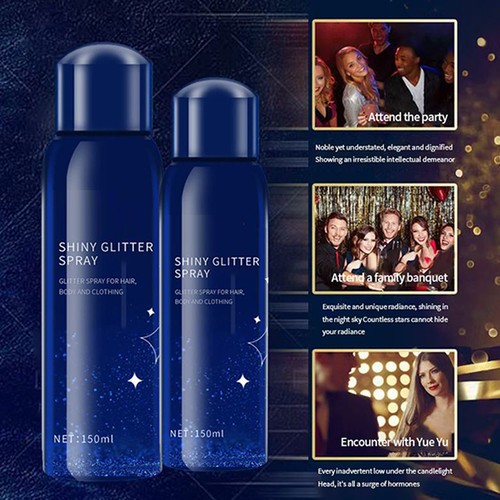 150ml Body Glitter Spray, Body Shimmer Luminizer Glow Illuminator Highlighter - Picture 8 of 12
