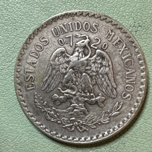 1924 Mexico 1 Un Peso .720 Silver World Silver Coin Eagle Snake Rev. - Picture 6 of 8