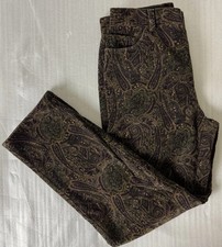 Lauren Ralph Lauren Corduroy Pants Women's Size 8P Jeans Floral Brown
