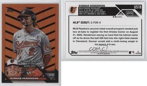 2023 Topps Update Debut Orange & Black Foil Gunnar Henderson #US18 Rookie RC