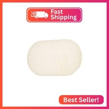 PH PandaHall Wooden Basket Bottom, 11.8 x 7.6 Inch Oval Wooden Base Shaper Blank