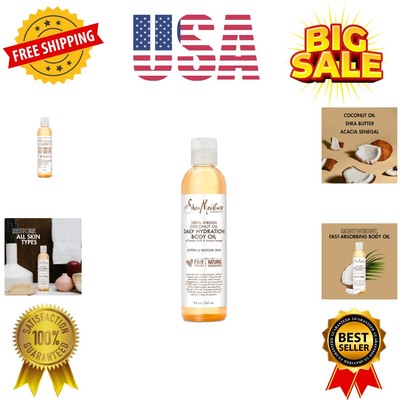Daily Hydration Body Oil Virgin Coconut Oil For Dry Skin Paraben Free 8 oz