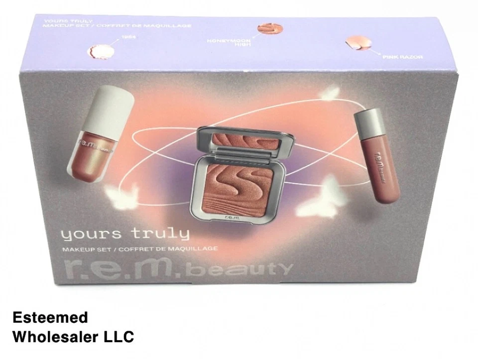 R.E.M. Beauty Yours Truly Makeup Set (Eyeshadow, Highlighter & Lip Gloss)