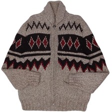 Vintage 50s Cowichanstyle Mary Maxim Wool Knitwear Size XL