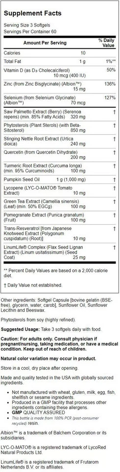 NOW Foods Clinical Strength Prostate Health 180 Sgels Foto 2 de 2