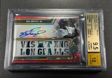 KEN GRIFFEY JR 2020 TOPPS TRIPLE THREADS RUBY 4 COLOR PATCH AUTO 1/1 BGS 9.5 10