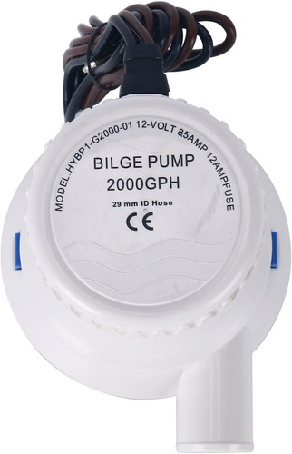12V 2000 GPH Boat Marine Plumbing Electric Bilge Pump 1/8"(29MM) Outlet 8.5AMP - Picture 6 of 9