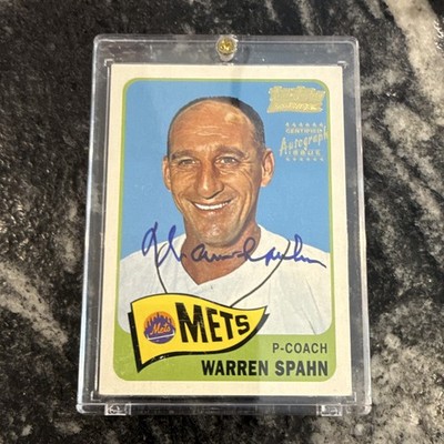 Topps 2001 Team Topps Legends Autographs Warren Spahn Auto TT13F New York Mets