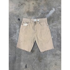 Vintage Calvin Klein Jeans Cutoff Denim Shorts Tan Khaki Made in USA Mens 32