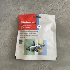 Fischer HM 5x37 Metal Cavity Fixings - Plasterboard Wall Anchors - Pack of 8