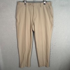 UNIQLO Mens Size 32 x 34 Beige Tapered Leg Chino Pants Polyester Trousers