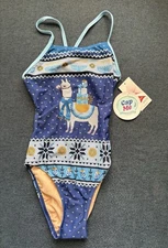 New Sporti SZ 30 Granny sweater Lamaka Micro Back 1 Pc Swimsuit Suit Blue