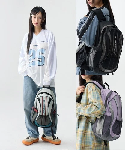 CODEGRAPHY Wave Codgraphy Piping Colour-block Backpack Khaki image 2