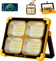 LED Baustrahler 100W Akku Solar 10000LM USB Wiederaufladbar 4 Lichtmodi Tragbar