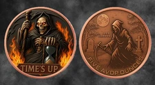 Grim Reaper - Time's Up - 5 oz Colorized Copper in Capsule (5000 Mintage)