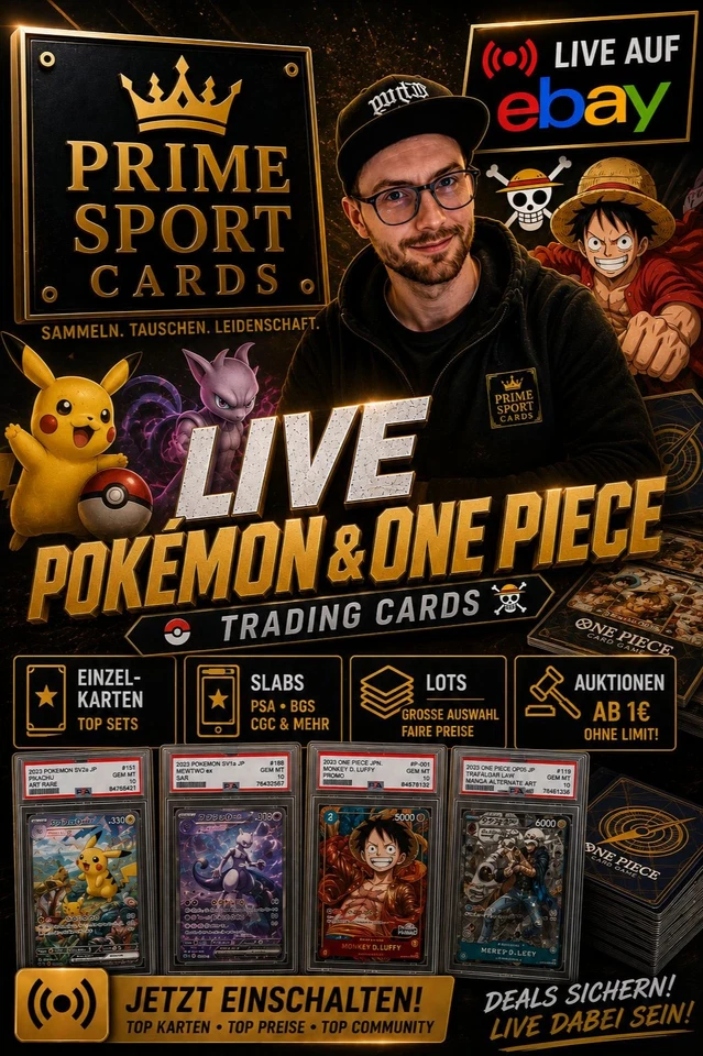 🔥Chinesische und Japanische Pokémon/One Piece  Slabs Auktionen ab 1 Euro🔥