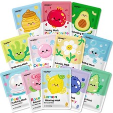 12 Pack Face Masks for Women, Hydrating  Moisturizing 1 Count Pack of 12 