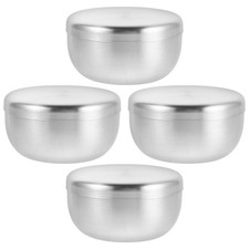 4 Pcs Stainless Steel Shaving Soap Bowl Cream Mens Covered Kitchen