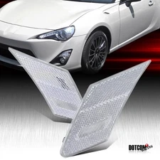 Fit 2012-2017 Scion FRS Subaru BRZ  Clear Front Side Marker Lights Signal Lamps