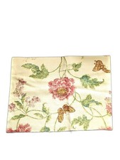 Colefax & Fower  "poppy & butterfly" 100% linen fabric sample 23"X17" red/sienna