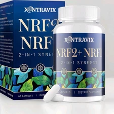 NRF1 & NRF2 1500mg, w/ CoQ10, Curcumin & Ashwagandha, Anti-Aging, 60 Caps