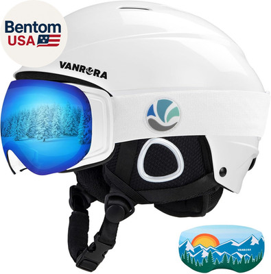 Ski Helmet and Goggles Set - Climate Control Vent Snowboard Helmet, Interchangea