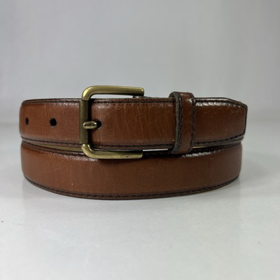 #ad John Henry Slim Brown Saddle Leather Dress Belt Size 32 $14.25