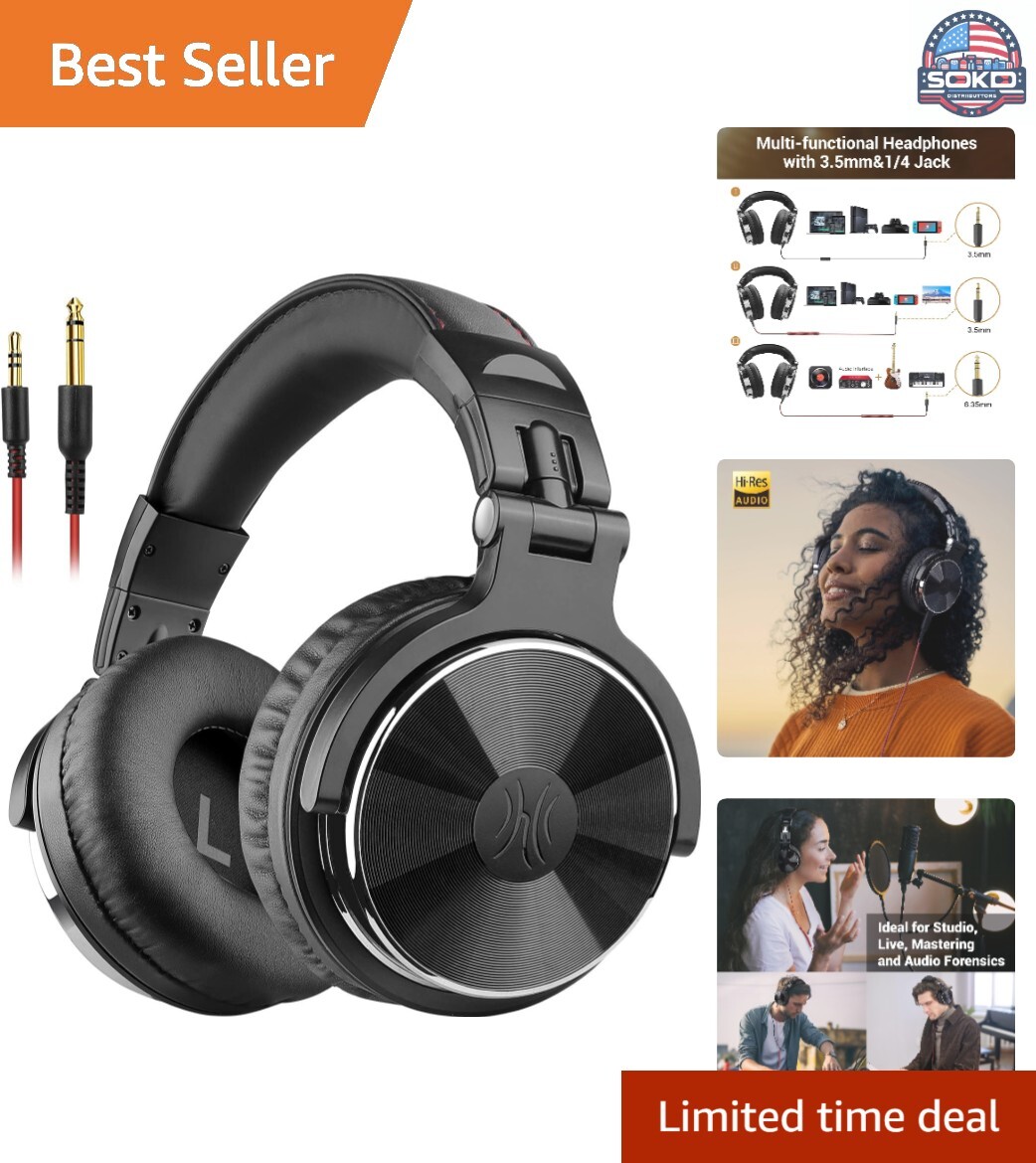 Wired Over-Ear Studio Headphones with 50mm Neodymium Drivers for Professional Monitoring & Mixing-image