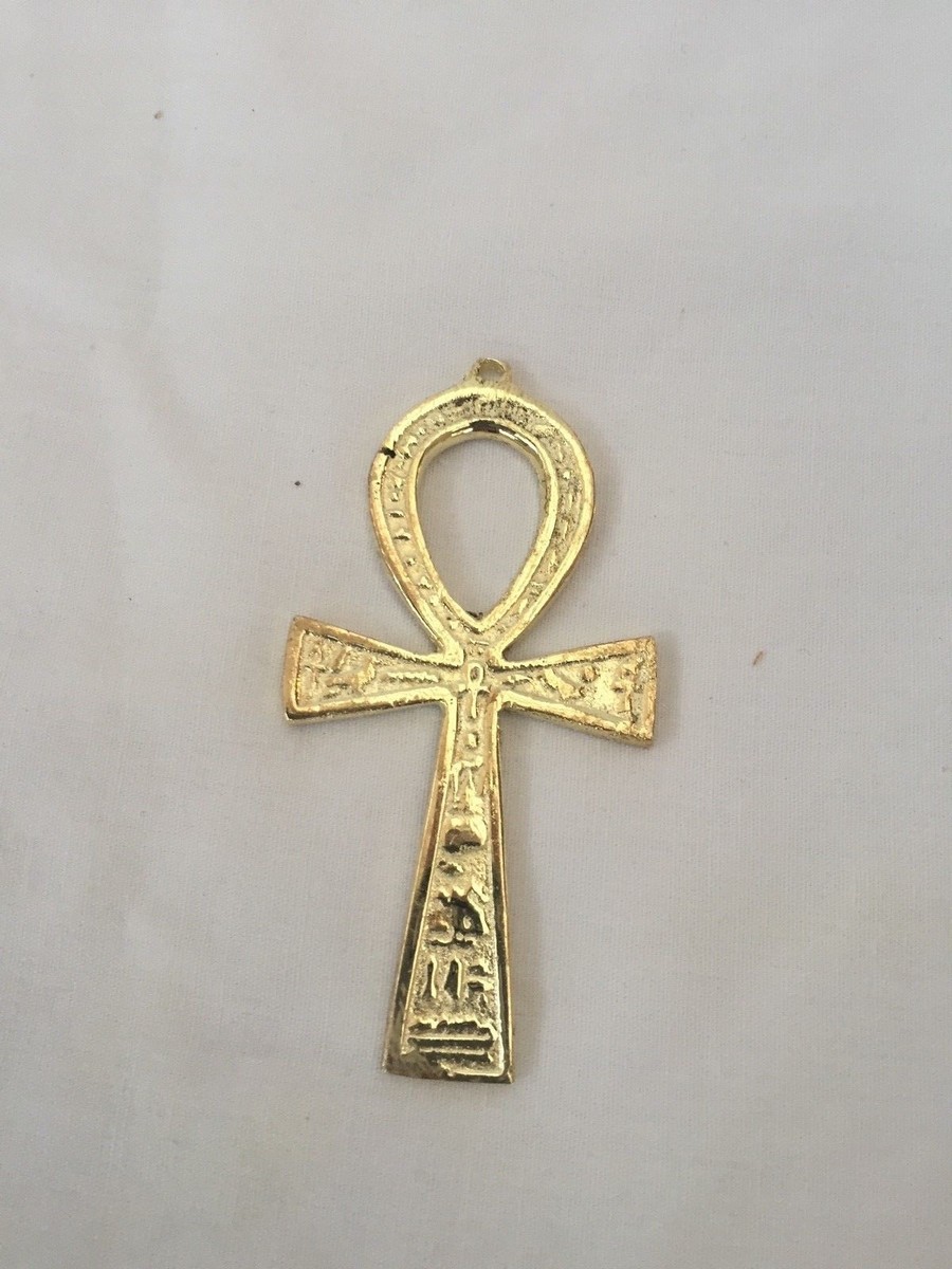 Egyptian Real Brass Ankh Key of Life Engraved Hieroglyphics