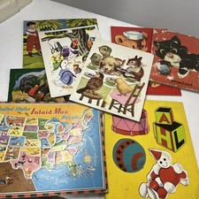 vintage playskool puzzle lot 8 