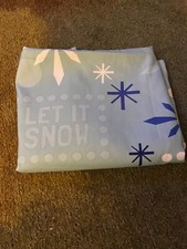 Just for Bath Shower Curtain "Let it Snow" Snowflakes - Blue