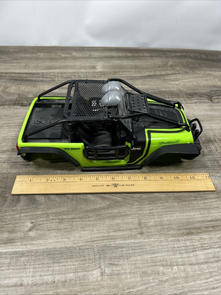ハゲちゃびんフレキ　蛍光緑軽量Ver. タミヤカーボンとタミヤリアアンカー NEW BRIGHT RC Dash Cam Rock Crawler Green Jeep TrailCat Body Only