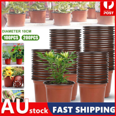 400x Plastic Plant Flower Pots Nursery Seedlings Growing Garden Red ...
