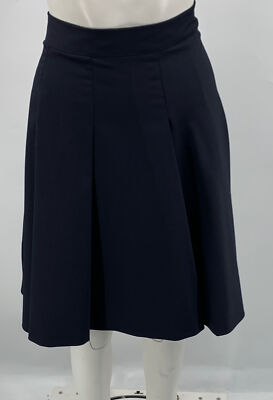 Jil Sander Navy Womens Navy Blue Pleated Flare Skirt sz 42