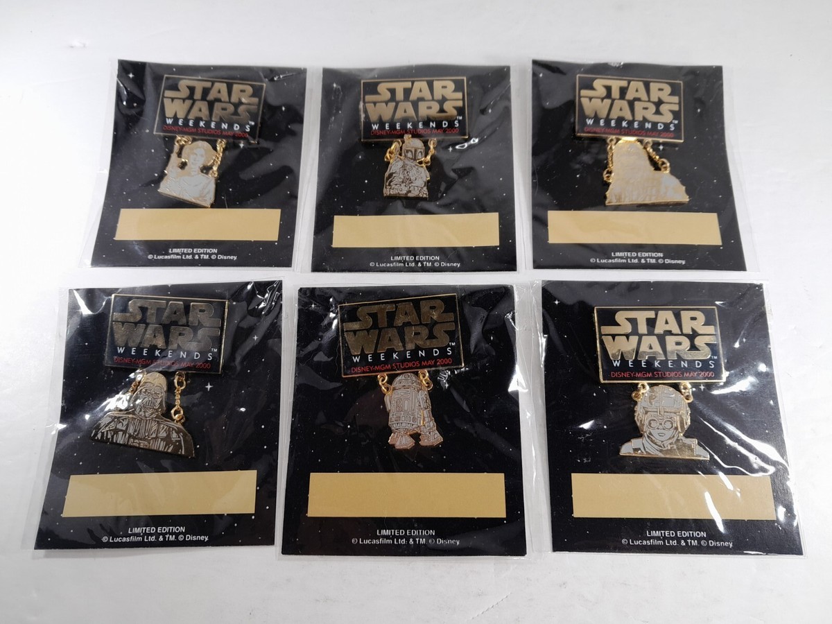 Star Wars Weekends 2000 Complete set of 6 Dangle Pin Leia Anakin