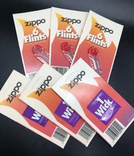 Zippo Lighter Replacement 3 Flints & 3 Wicks Original Value Pack