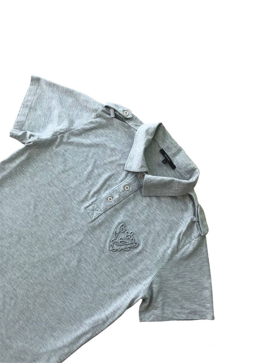 Gucci SS06 “G” logo cotton polo shirt vintage gray women's Gucci SS06 “G” logo cotton polo shirt vintage gray women's