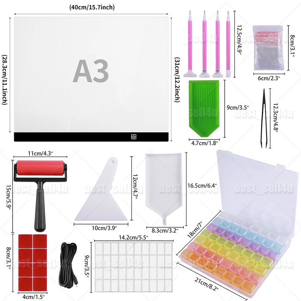 A3 LED Dimmbar Diamond Painting Lichtplatten Lightpad Board Zeichenbrett USB - Bild 2 von 4