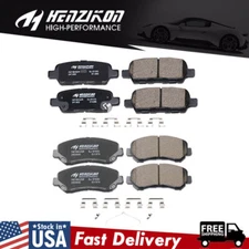 Front Rear Ceramic Brake Pads w/Hardware Kit Fits Nissan Sentra Maxima Juke US *