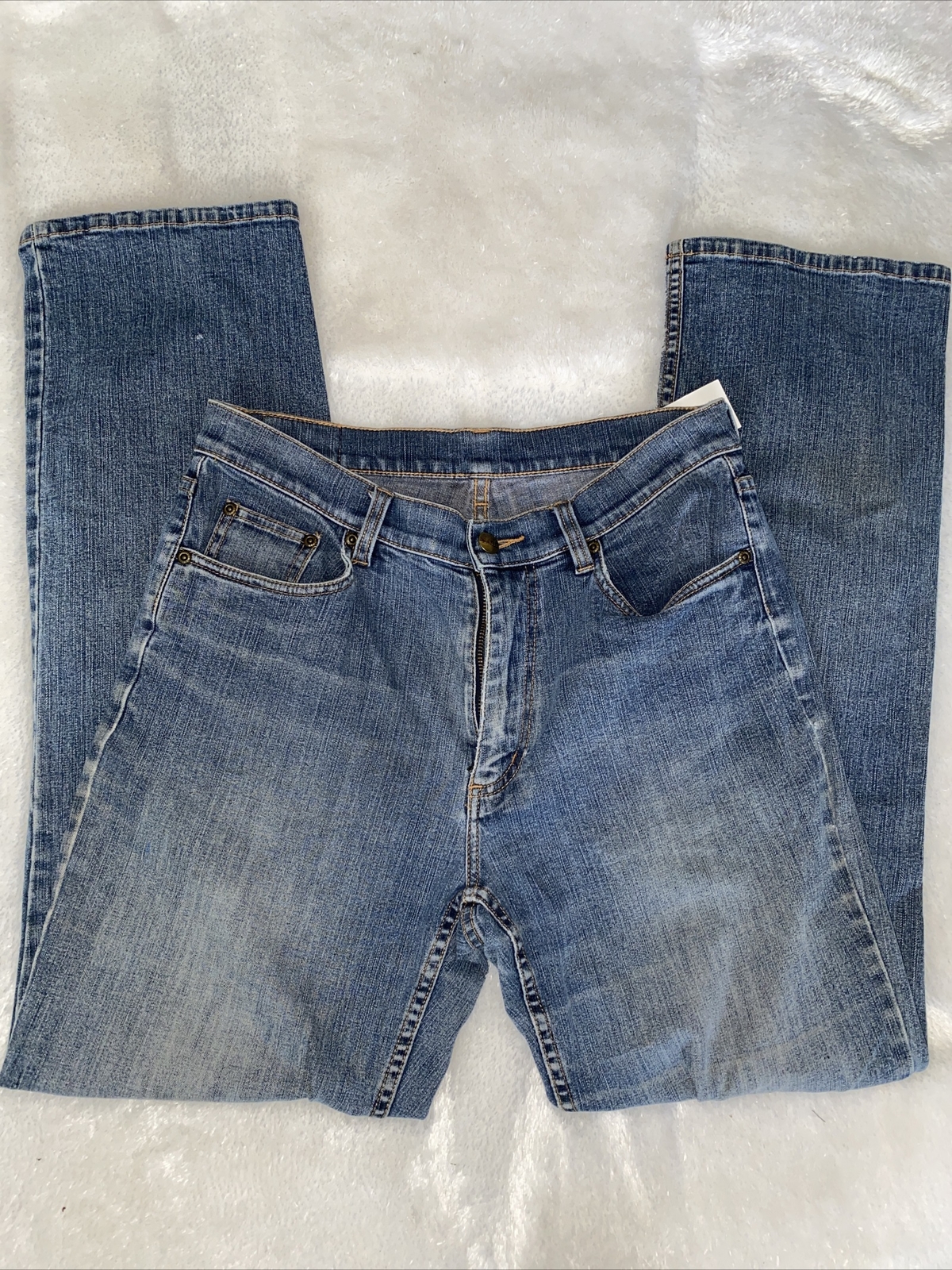 LL BEAN Women's Jeans Size 10 M/T Straight Leg Cotton Blue Denim Mom