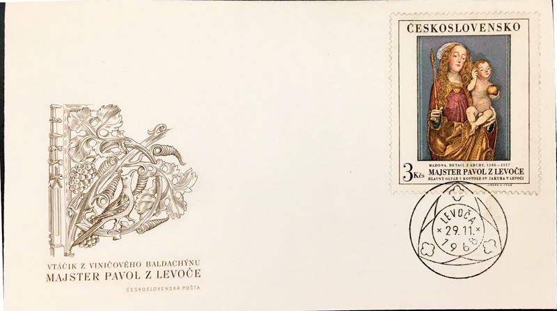 Master Paul of Levoča Madonna Masterpiece First Day Cover FDC 1968