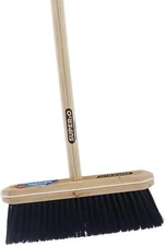 Superio Kitchen Broom Premium Black Tampico Bristles, Wood USA Handle