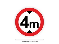 Sticker panel LIMITATION HEIGHT 4 meters road 4m sticker truck limit