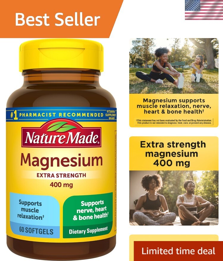 Daily Magnesium 400 mg Softgels for Enhanced Muscle Relaxation & Heart Wellness