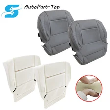 Driver / Passenger Bottom Seat Cover Leather Gray / Foam Pad For 14-19 Silverado