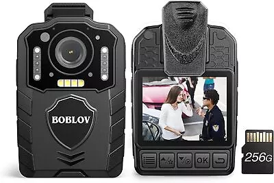 BOBLOV 2K Body Camera with Audio Video Recording Night Vision Police Camcorder