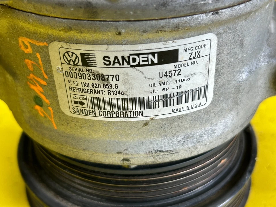 VOLKSWAGEN RABBIT 2008-2009 CONJUNTO DE COMPRESOR DE AIRE ACONDICIONADO OEM 000903308770 Foto 3 de 4