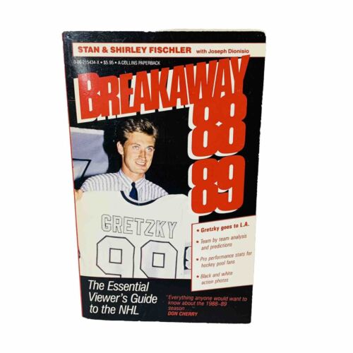 Guide de hockey Breakaway 88-89 livre d'almanach LNH Stan Fischler 1988 couverture Gretzky - Photo 1 sur 4